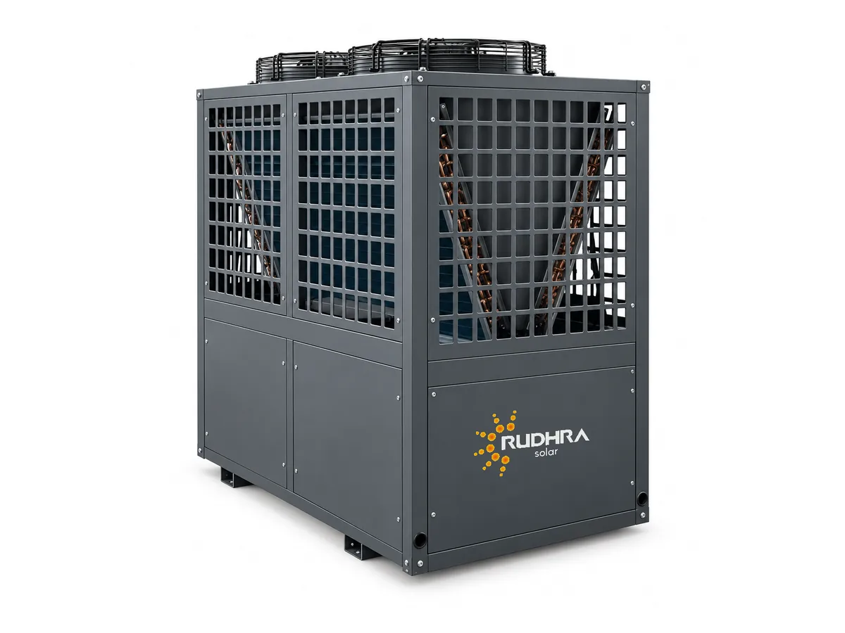Rudhra Solar large commercial air-source heat pump with twin top fans